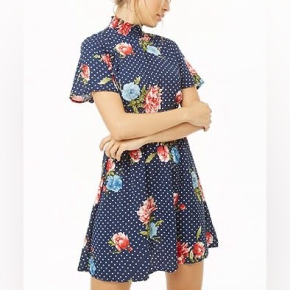 NanaMacs Hearts & hips high neck dress (navy) SMALL NEW